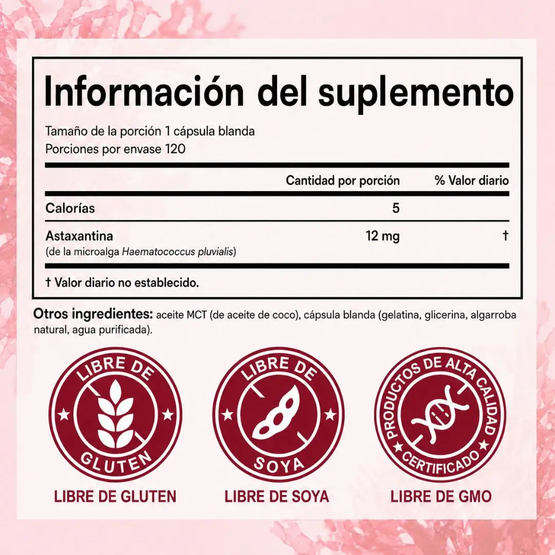 Astaxantina | Potente antioxidante para el envejecimiento saludable y la protección celular