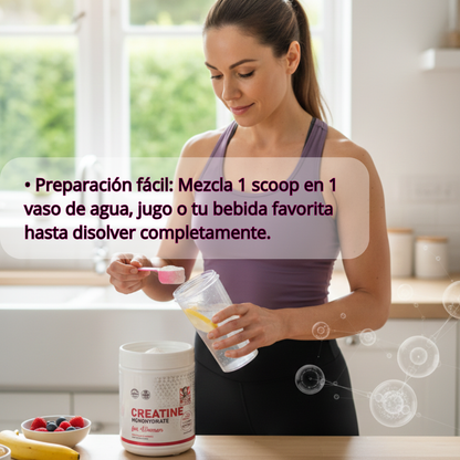 Creatina para Mujeres Old School Labs® Más Fuerza, Más Glúteo, Más Recuperación