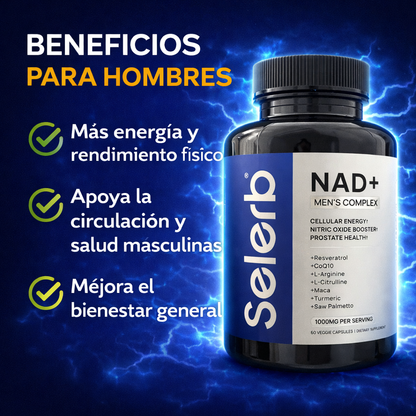 Selerb NAD+® Energía Celular, Soporte Prostático y Rendimiento Masculino, No esperes más, mejora tu rendimiento diario ahora