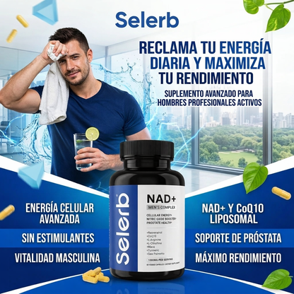 Selerb NAD+® Energía Celular, Soporte Prostático y Rendimiento Masculino, No esperes más, mejora tu rendimiento diario ahora