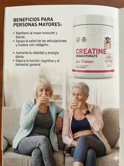 Creatina para Mujeres Old School Labs® Más Fuerza, Más Glúteo, Más Recuperación