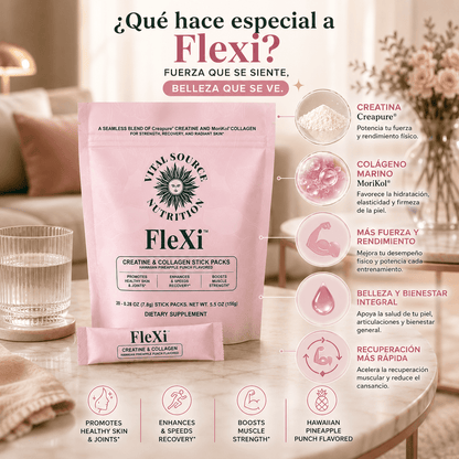 FLEXI™ Creatina y Colágeno Premium, Fuerza + Belleza Diaria, empieza hoy.