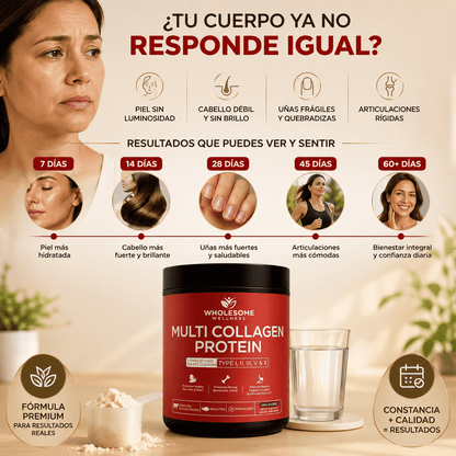 MULTICOLLAGEN PROTEIN™  5 Tipos de Colágeno para Piel, Cabello, Uñas y Articulaciones, empieza hoy