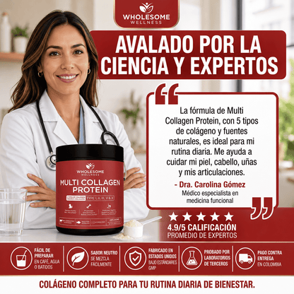 MULTICOLLAGEN PROTEIN™  5 Tipos de Colágeno para Piel, Cabello, Uñas y Articulaciones, empieza hoy