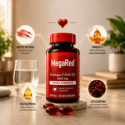 MegaRed® Omega-3 + Krill: Cuida tu corazón, mente y articulaciones ¡Empieza hoy!