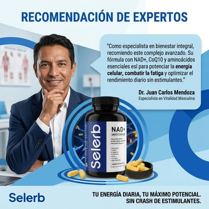 Selerb NAD+® Energía Celular, Soporte Prostático y Rendimiento Masculino, No esperes más, mejora tu rendimiento diario ahora
