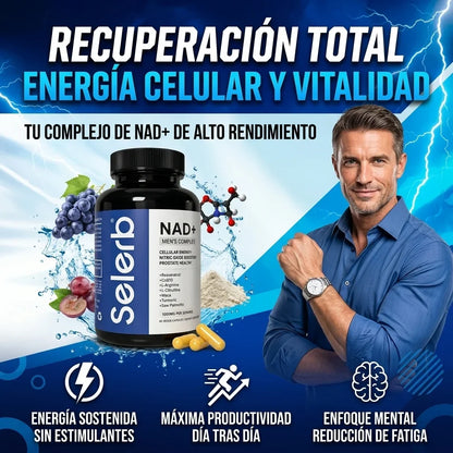 Selerb NAD+® Energía Celular, Soporte Prostático y Rendimiento Masculino, No esperes más, mejora tu rendimiento diario ahora