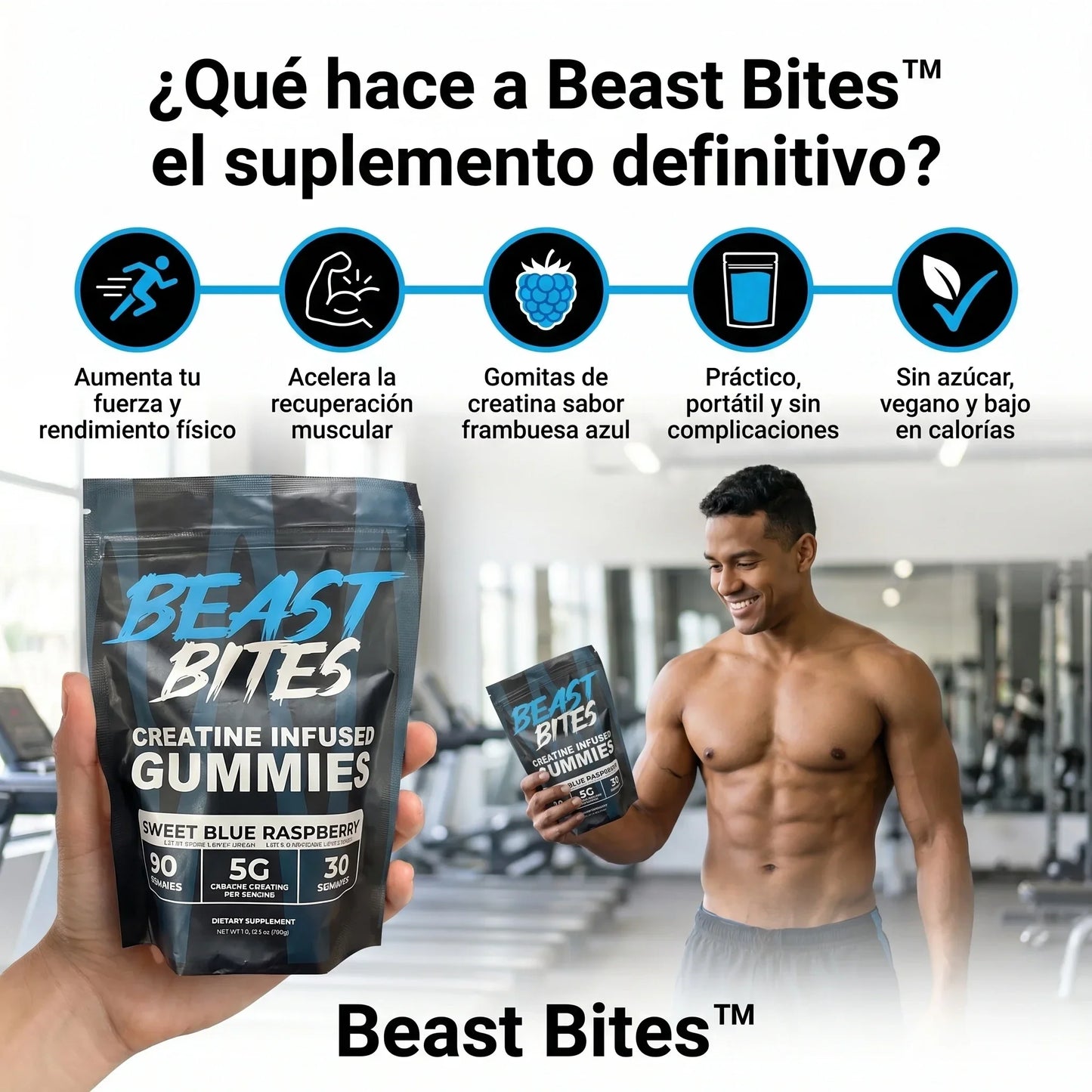 Beast Bites™ Creatina en Gomitas, Fuerza y Recuperación Muscular rápida, que esperas para probarlas