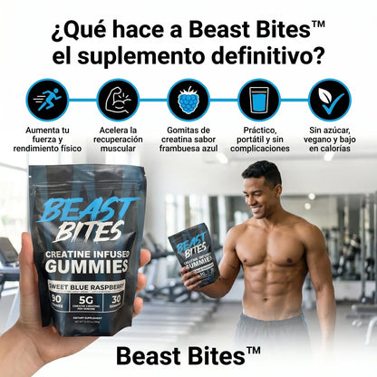Beast Bites™ Creatina en Gomitas, Fuerza y Recuperación Muscular rápida, que esperas para probarlas